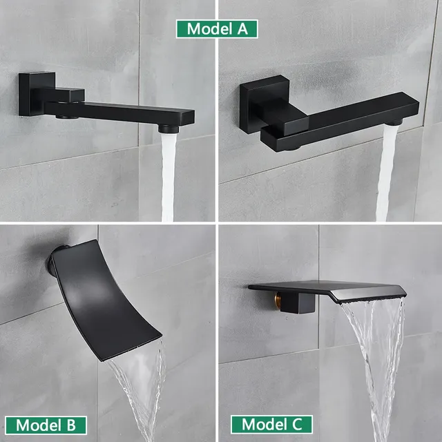 Ensemble de robinets de douche noirs système de douche à… – vue 4