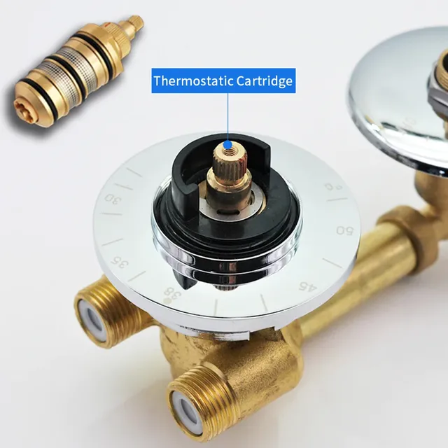 Robinet de douche thermostatique en laiton massif – vue 6