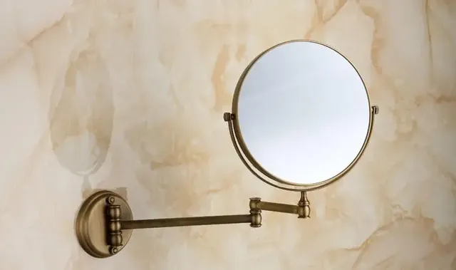 Miroir maquillage vintage grossissant trois fois rond… – vue 2