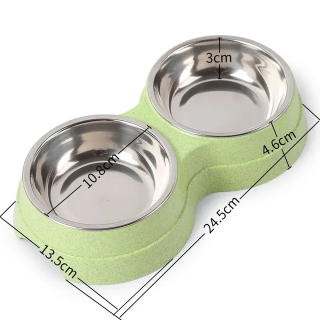 Mangeoire double en acier inoxydable pour animaux de… – vue 4