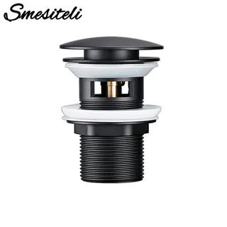Bonde lavabo clicclac tropplein inoxydable acier noirmat doré rosedoré…