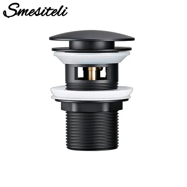 Bonde lavabo clicclac tropplein inoxydable acier noirmat…