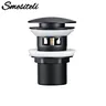 Bonde lavabo clicclac tropplein inoxydable acier noirmat… – vue 1