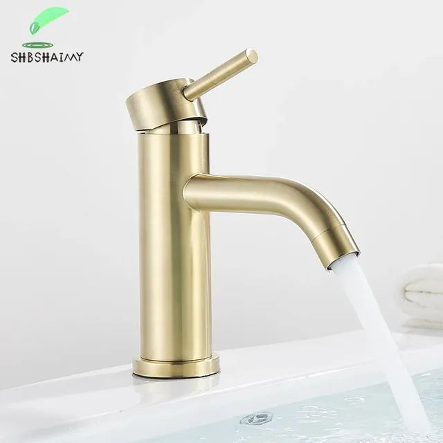 SHBSHAIMY robinet de lavabo doré brossé – vue 2