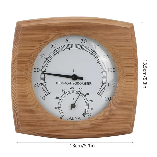 Thermohygrometre analogique mural bois cedre naturel… – vue 3