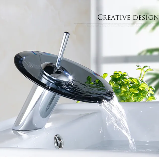 Robinet de lavabo de salle de bains en verre coloré – vue 3