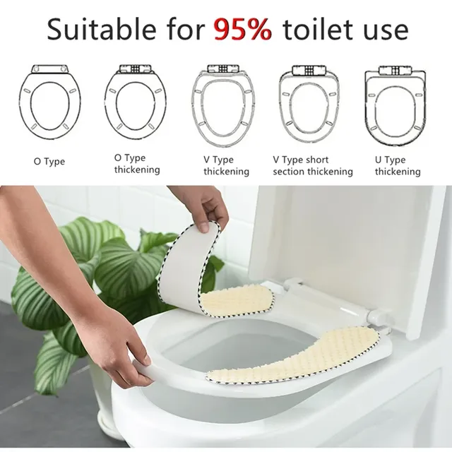 Coussinets rembourrés siège toilette peluche gris… – vue 4