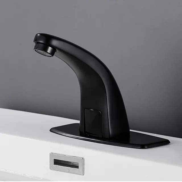 Robinet de lavabo intelligent à capteur noir mat – vue 2