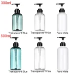 Bouteille Africaine Transparente et Réutilisable de 300/500ml, Distributeur de Shampoing Gel Douche Liquide de Regina HI avec Pompe à Pression