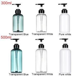 Bouteille Africaine Transparente et Réutilisable de 300/500ml, Distributeur de Shampoing Gel Douche Liquide de Regina HI avec Pompe à Pression Bouteille Africaine Transparente et Réutilisable de 300/500ml, Distributeur de Shampoing Gel Douche Liquide de Regina HI avec Pompe à Pression