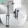 Robinet de baignoire de salle de bains sur pied noir de… – vue 4