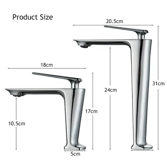 Robinet de lavabo chromé de salle de bains – vue 4