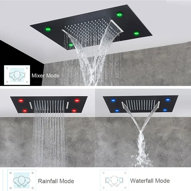 Pommeau de douche au plafond intégré noir – vue 2