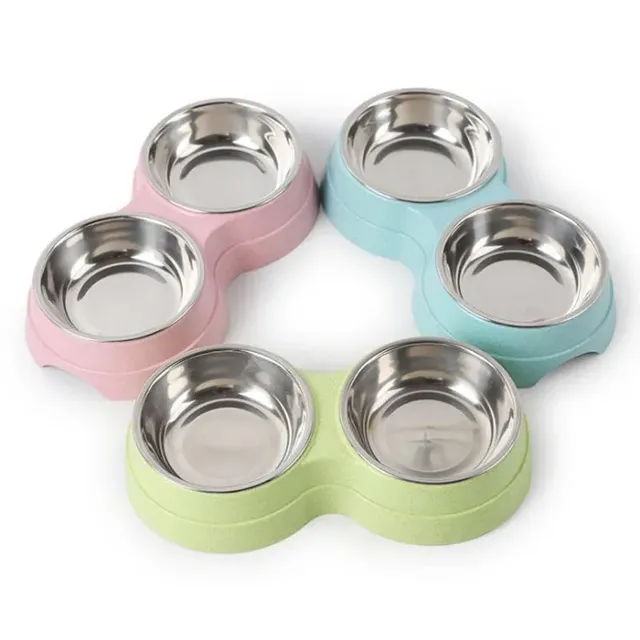Mangeoire double en acier inoxydable pour animaux de… – vue 3