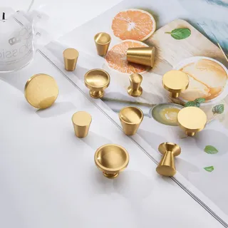 Boutons meubles laiton massif doré brossé satiné assortiment formes…