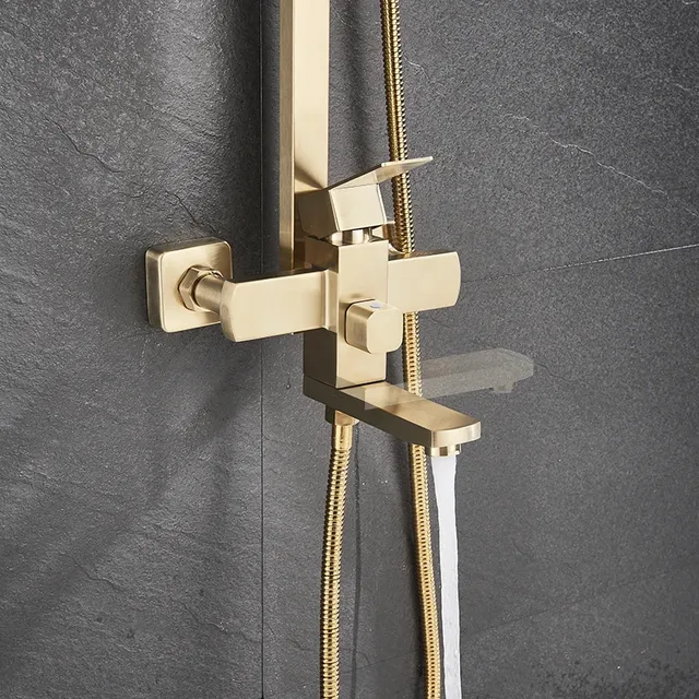 Pommeau de douche pluie et douchette à main en acier… – vue 3