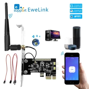 EWeLink WiFi sans fil commutateur intelligent Module de relais Mini PCI-e commutateur de bureau carte interrupteur de démarrage marche/arrêt PC télécommande