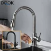 Robinet de cuisine intelligent sans contact, robinets à capteur infrarouge brossé, robinets mélangeurs d&rsquo;eau infrarouges noirs/Nickel