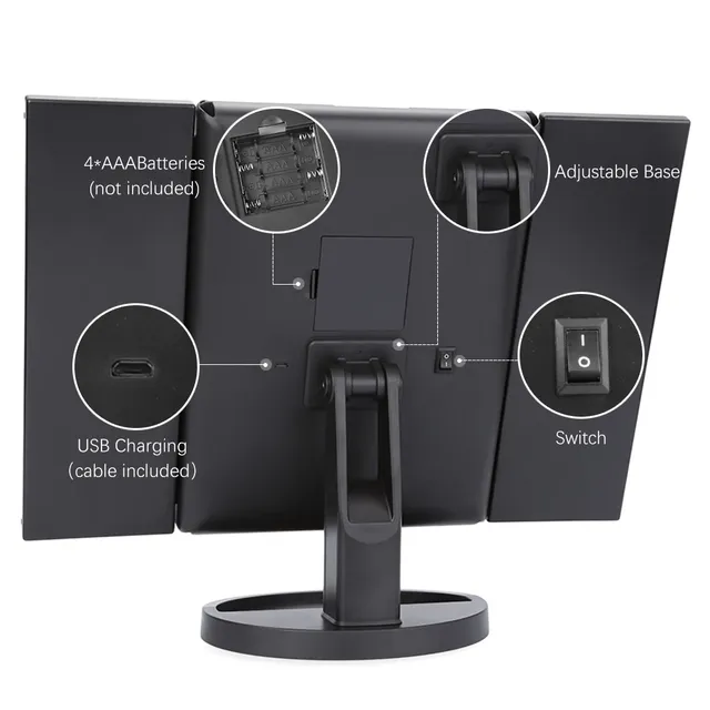 22 LED Light miroir de maquillage 2/3X grossissant 3… – vue 6
