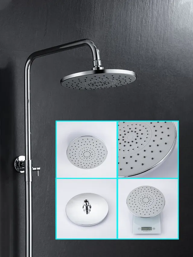 Pommeau de douche salle de bain 3 Modes ABS rond chromé… – vue 4