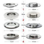 Filtre de grille d&rsquo;évier de cuisine en acier inoxydable, crépine d&rsquo;évier, filtre de trou de vidange, protection de maille contre Evergging, accessoires de cuisine
