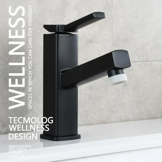 Mitigeur lavabo monocommande noir mat contemporain carré… – vue 3