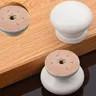 Poignée meuble bois ronde bombée base évasée insert… – vue 4
