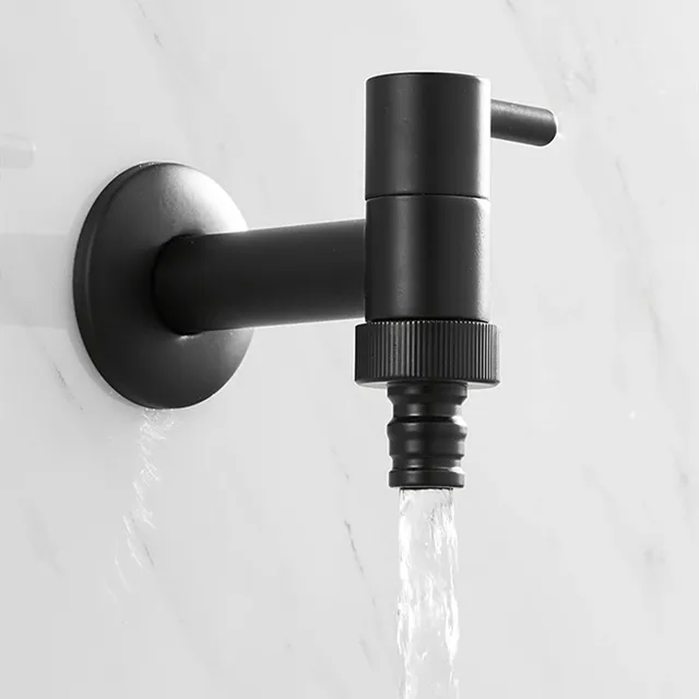 Robinet froid simple en laiton noir – vue 3