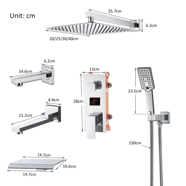 Colonne Douche Thermostatique Encastrable Affichage… – vue 2
