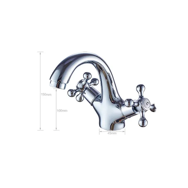 Robinet de lavabo de salle de bains en laiton à Double… – vue 7