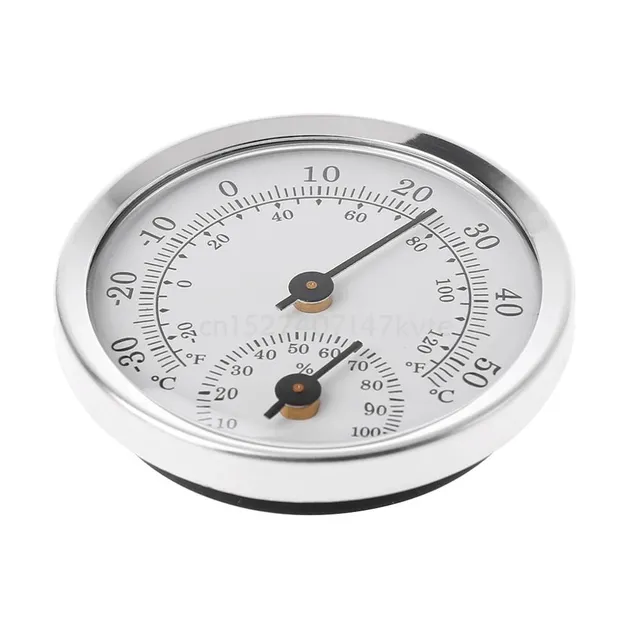 Thermohygromètre mural analogique rond 58mm alliage… – vue 3