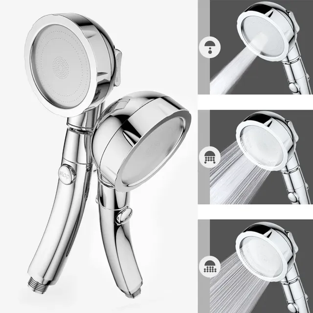 Pommeau douche main haute pression trois modes bouton… – vue 5