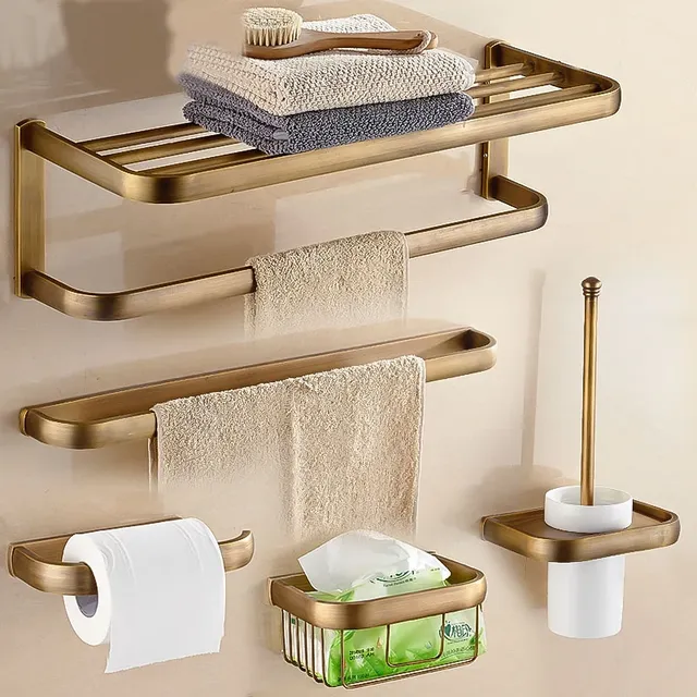 Ensemble accessoires salle bain laiton brossé bronze…