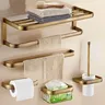 Ensemble accessoires salle bain laiton brossé bronze… – vue 1