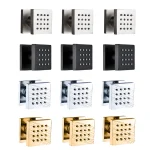 Sprays corporels en laiton chromé noir, douche carrée, Massage Spa, Jets corporels, pomme de douche dissimulée dorée, accessoire de robinet