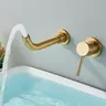 Quyanre robinet de lavabo en or brossé – vue 3