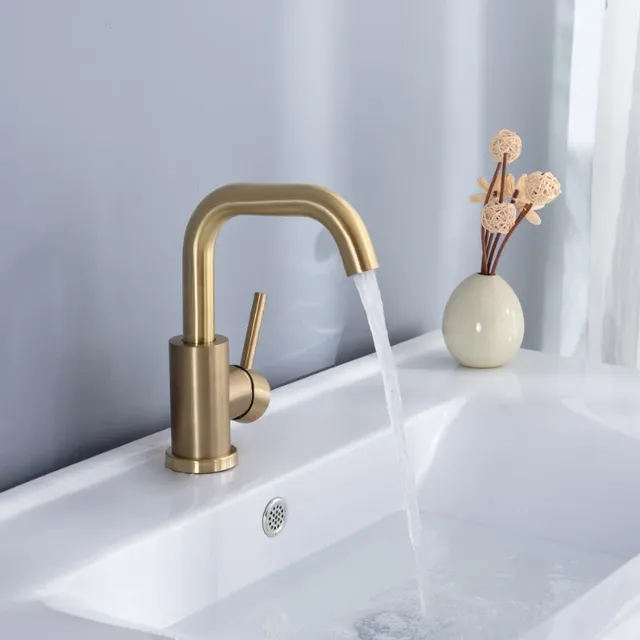 Robinet de salle de bains en or brossé – vue 2