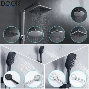 Pommeau de douche salle de bain 3 Modes ABS rond chromé buse d’économie d’eau G1/2 bain-douche réglable noir douche Pommeau de douche salle de bain 3 Modes ABS rond chromé buse d’économie d’eau G1/2 bain-douche réglable noir douche