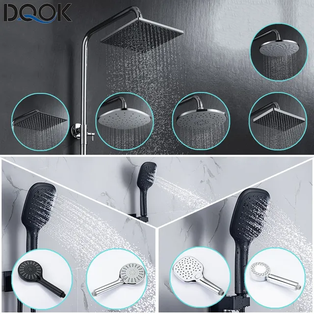 Pommeau de douche salle de bain 3 Modes ABS rond chromé…