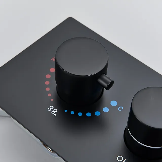 Vanne thermostatique noire à 3 sorties – vue 3