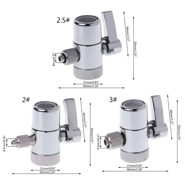 Vanne dérivation robinet filtre eau connecteur tube… – vue 3