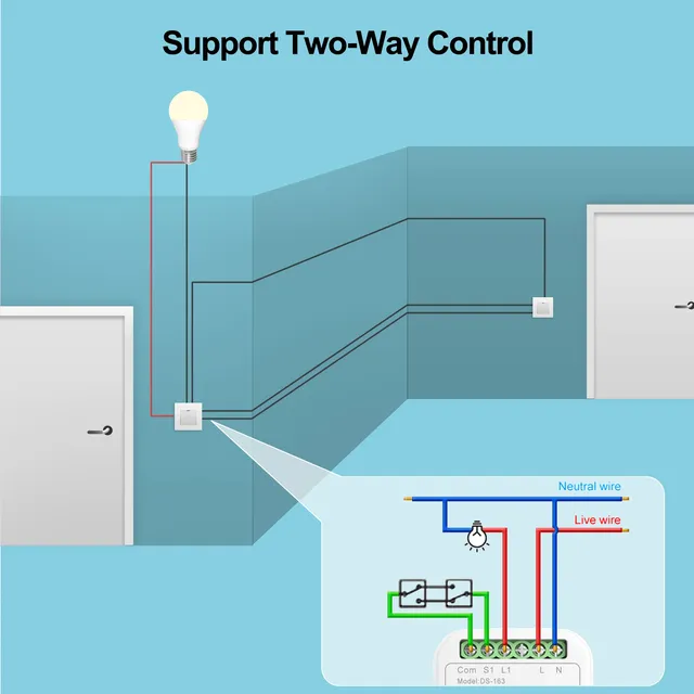 Module de commutation WiFi Tuya sans neutre – vue 5