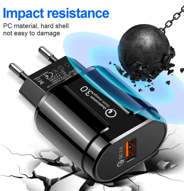 Chargeur secteur USB rapide 18W trois ports prise… – vue 6