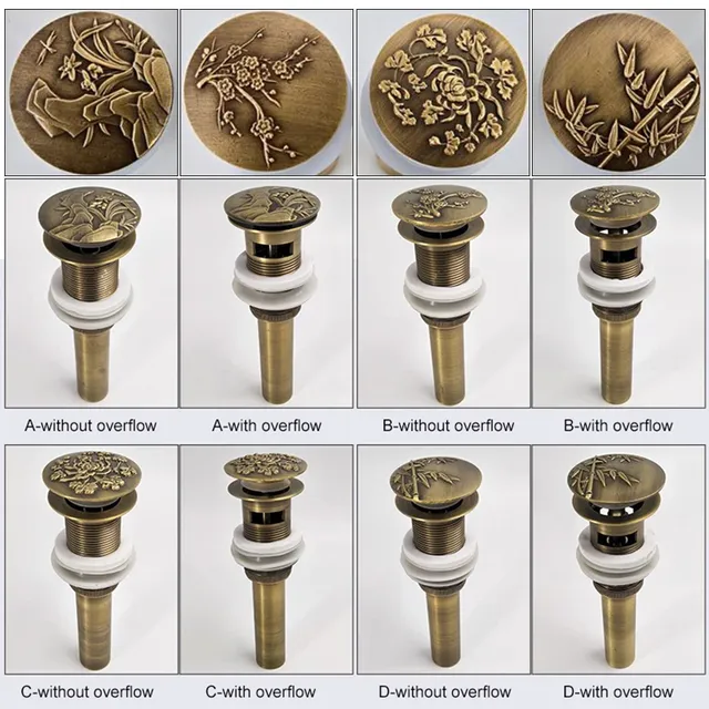 Bonde clapet laiton bronze antique brossé gravé sculpté… – vue 4