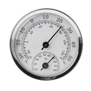 Thermohygromètre mural analogique rond 58mm alliage aluminium cadran…
