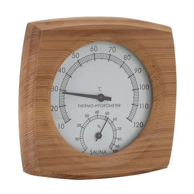 Thermohygrometre analogique mural bois cedre naturel… – vue 4