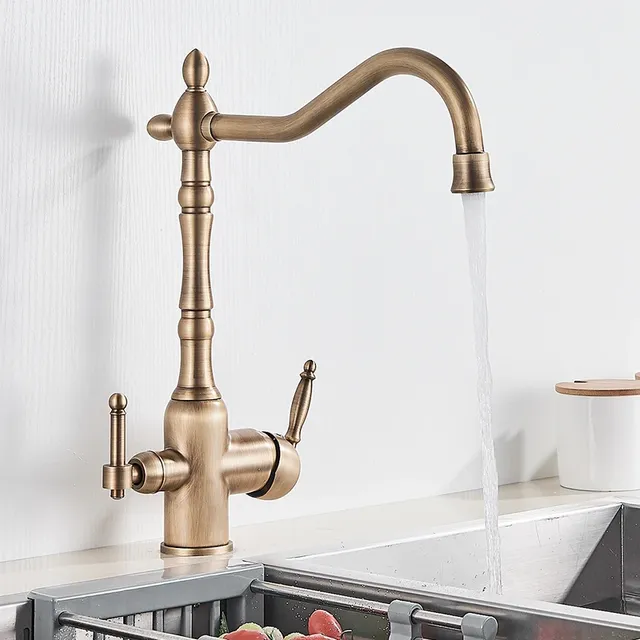Robinet de cuisine Antique en laiton filtré – vue 4