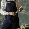 Tablier denim indigo épais unisexe taille moyenne… – vue 6