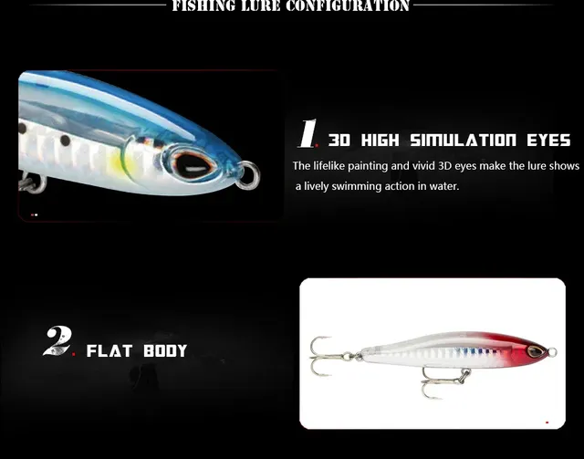Leurre de pêche coulant crayon – vue 2