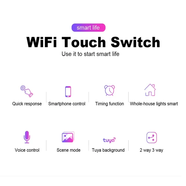 Wifi mur tactile interrupteur sensible télécommande 1 2… – vue 2